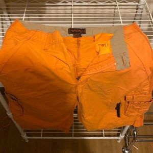 34 waist orange cargo shorts by Wear First